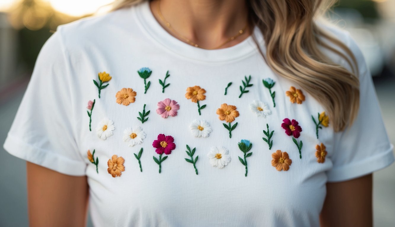 A hand gently washing a delicate embroidered garment in a basin of water, with a gentle detergent and careful handling