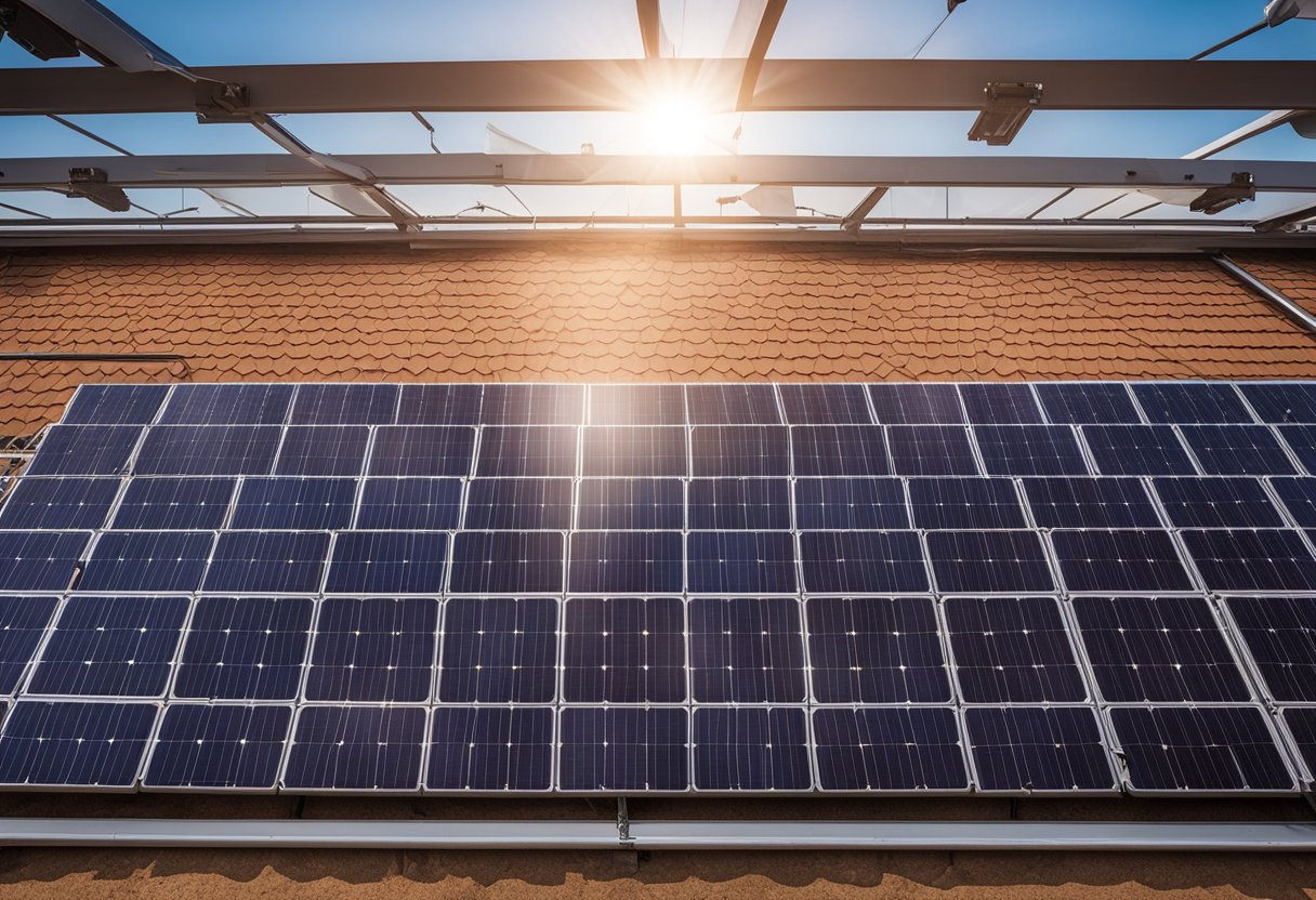 A solar panel installation with various wire brands laid out for comparison, with the Titan WNC brand prominently displayed and highlighted