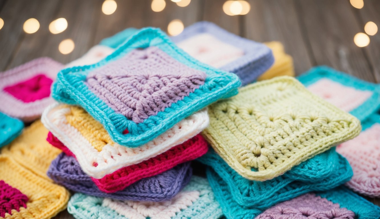 A crochet hook and yarn swatch on a ruler with evenly spaced stitches