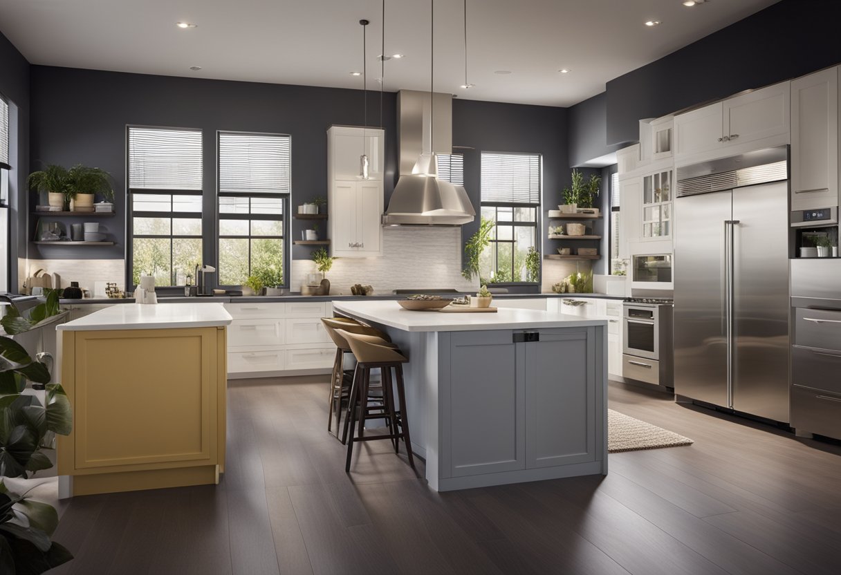 A smart home device controls various home services, such as cleaning, maintenance, and security, using AI technology