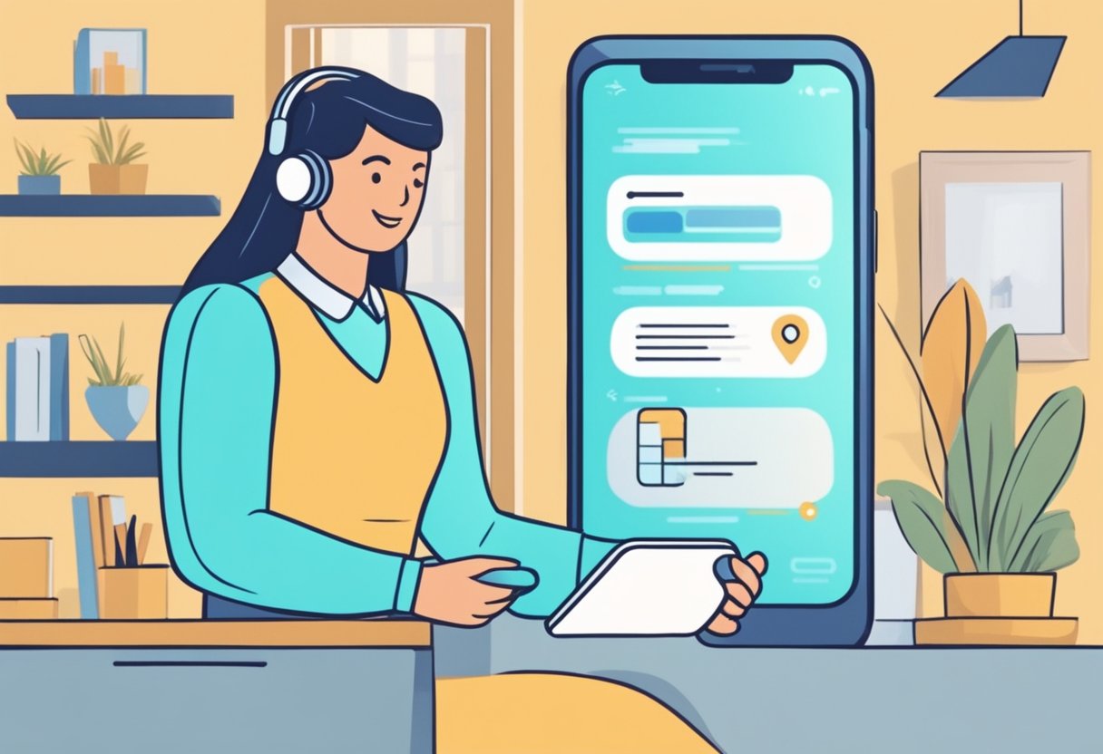 How AI Chatbots Improve Customer Service for Home Service Businesses 4 A customer interacts with an AI chatbot on a smartphone to resolve a query about home service options
