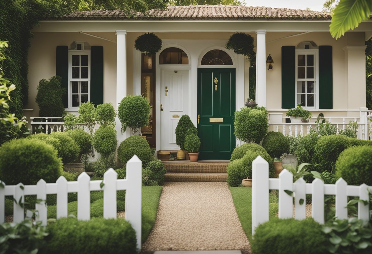 A traditional house with two doors, one labeled "Guaranteed Rent" and the other "Traditional Letting," surrounded by a lush garden with a "For Rent" sign out front