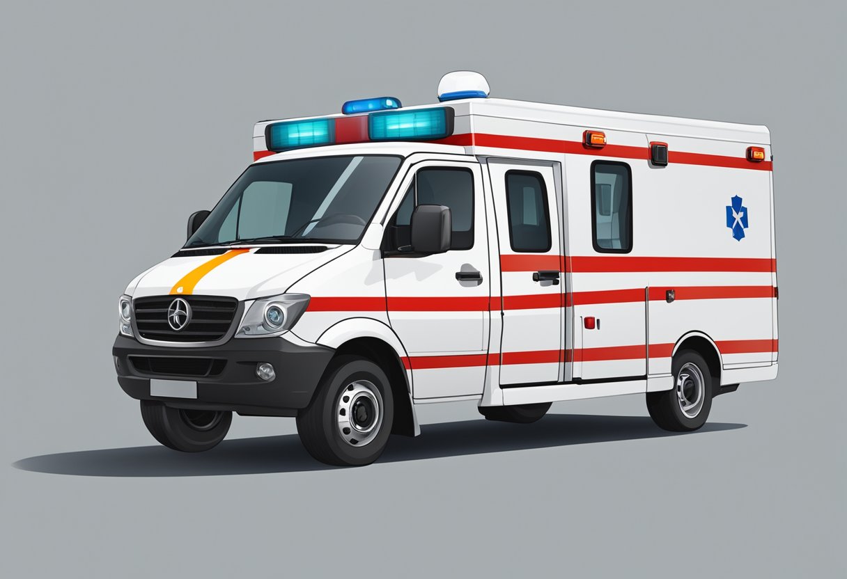 Uma ambulância do tipo A, em conformidade com as regulamentações do Ministério da Saúde