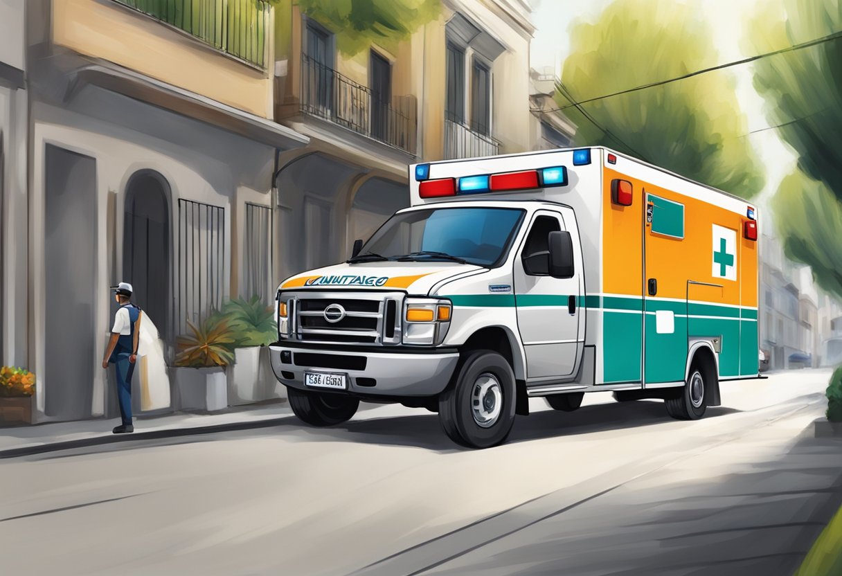 Ambulancia privada: quando e por que optar por esse serviço especializado 9 Uma ambulância privada dirigindo pelas ruas da Região Metropolitana de Santiago