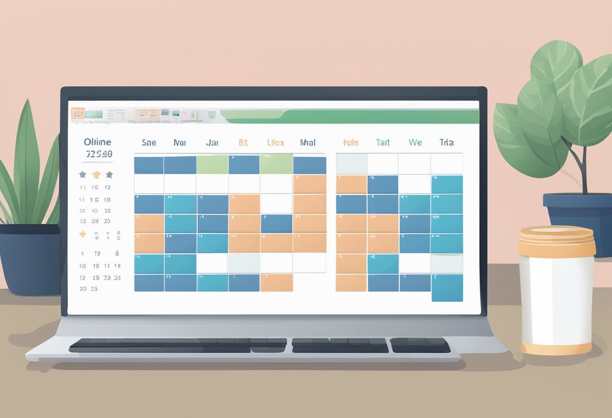 Uma tela de computador exibindo um calendário com datas disponíveis para agendar uma consulta online