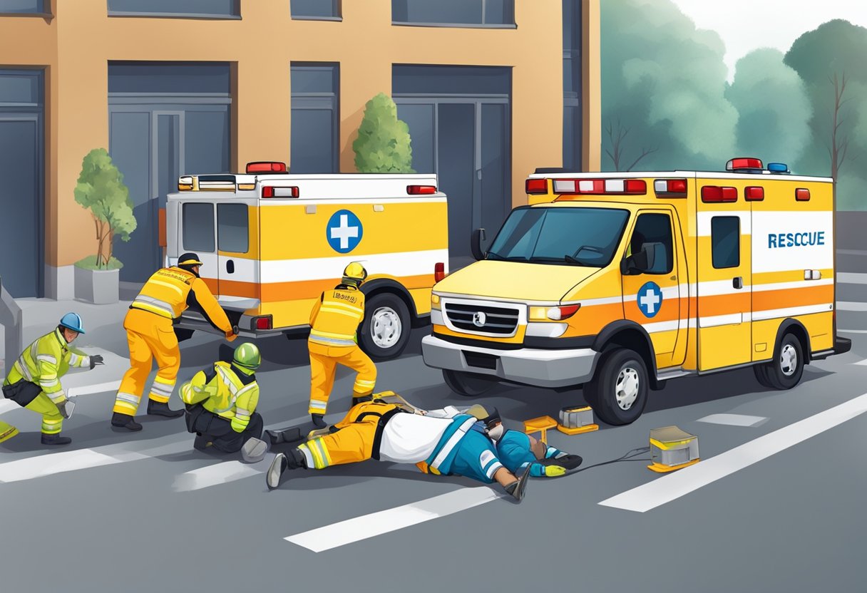 Ambulancia de resgate: serviços essenciais e como funcionam 3 Uma equipe de resgate profissional realizando procedimentos de emergência em uma cena de ambulância