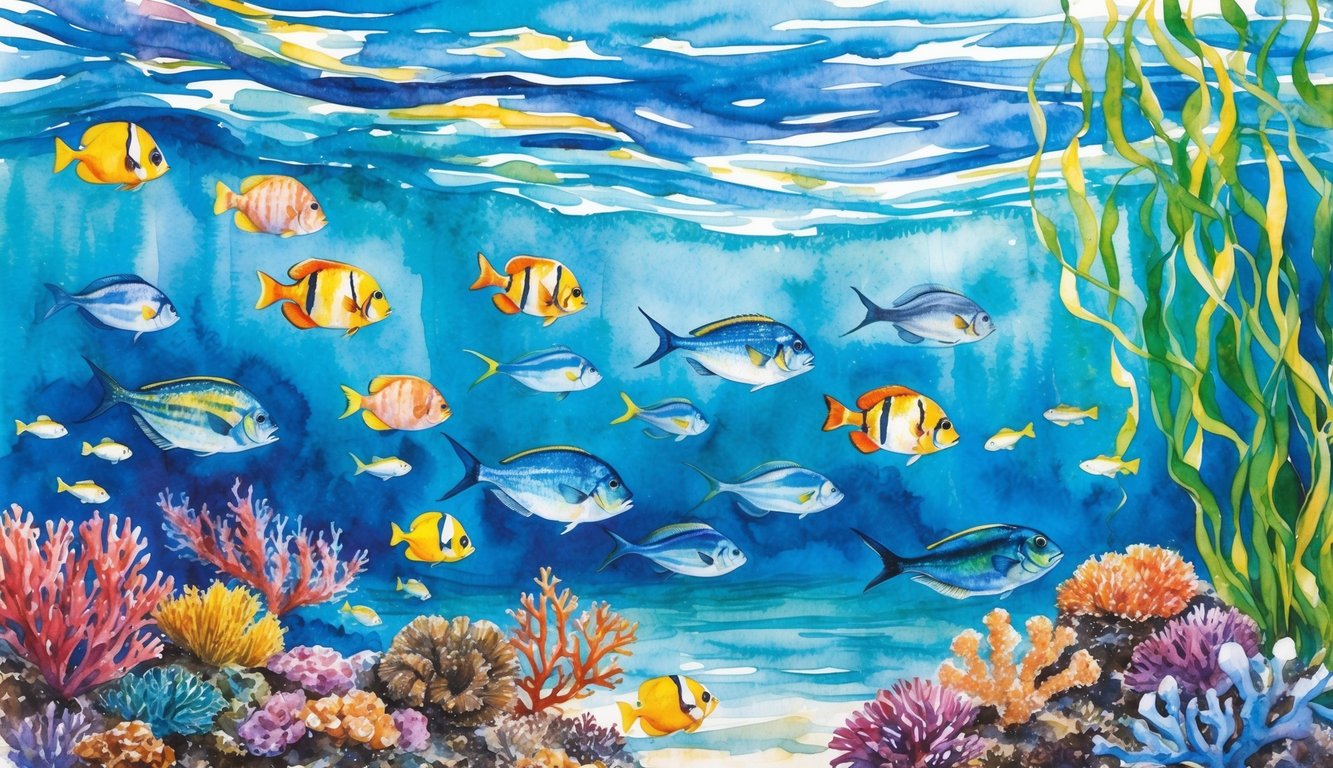 Crystal clear water teeming with colorful fish, coral formations, and swaying seaweed at the best snorkel spots on Oahu