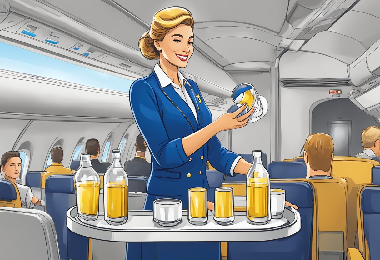 Ryanair Cabin crew serving alcohol 