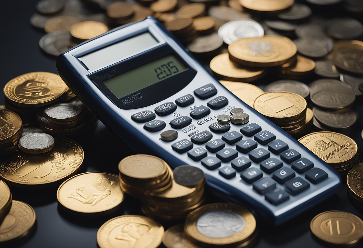 Get Out of Debt picture of coins and calculator