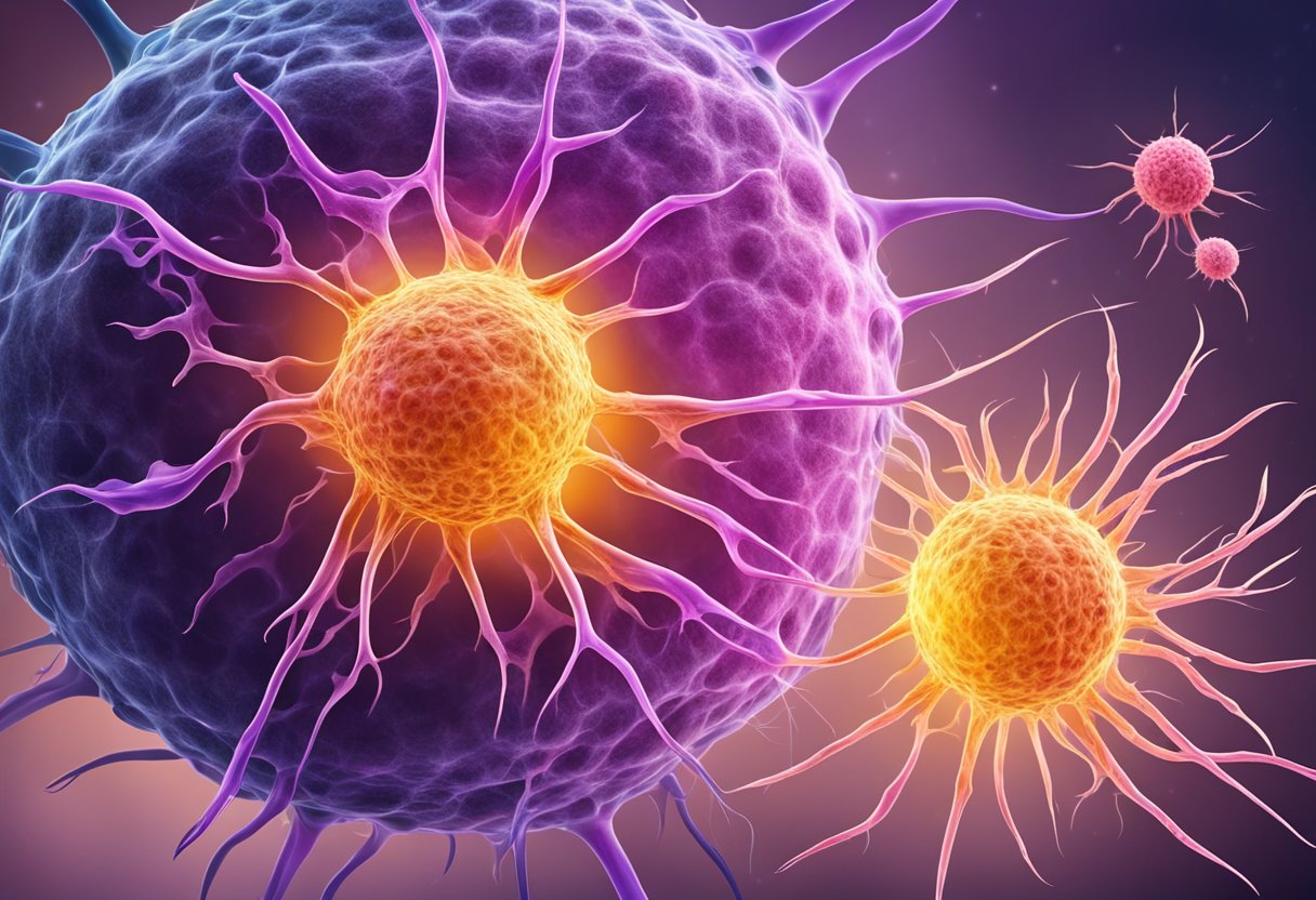 A colorful 3d rendering of cancer cells