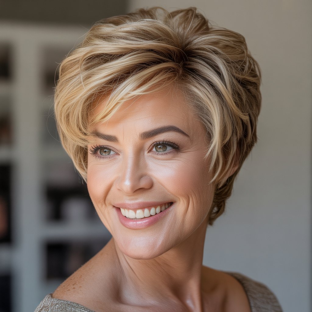 Smiling woman with short hair in a professional headshot photo.