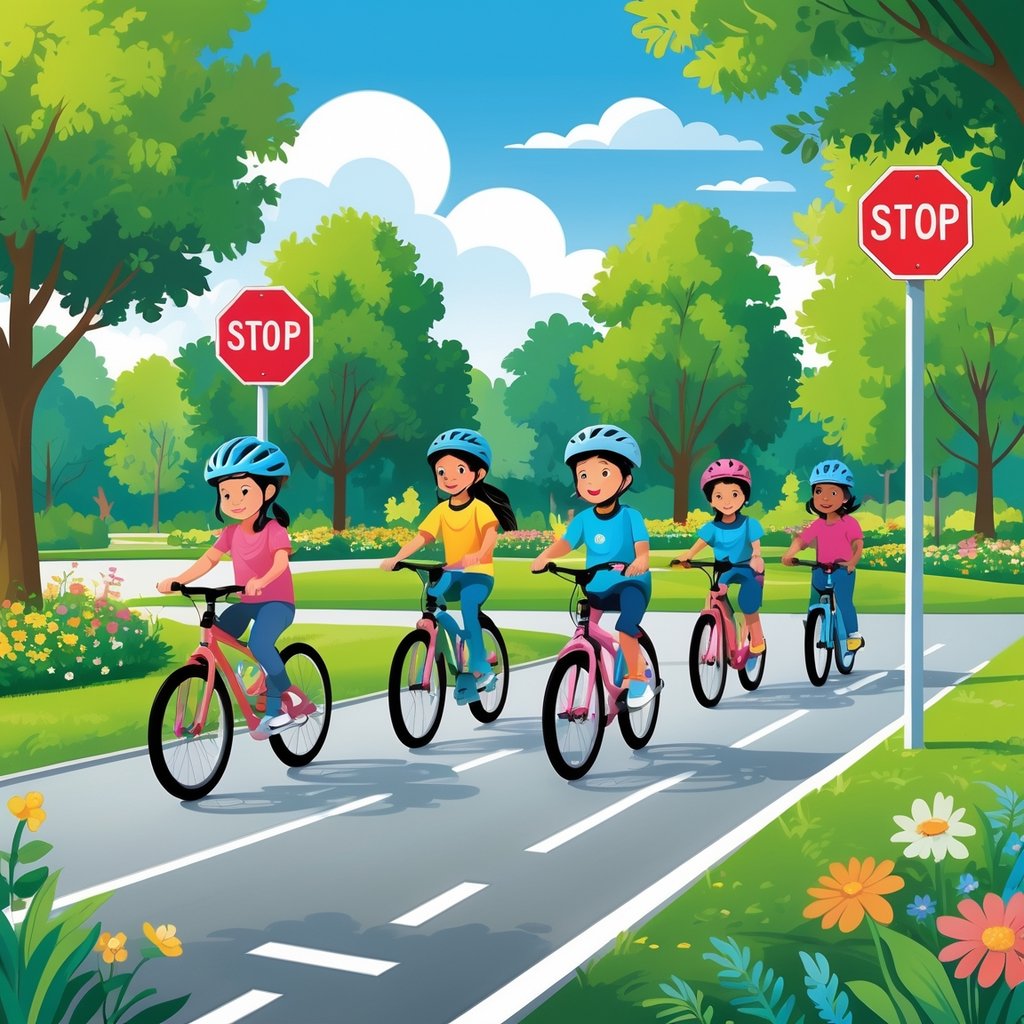 Bike Safety Coloring Pages for Teaching Kids Essential Riding Rules ...