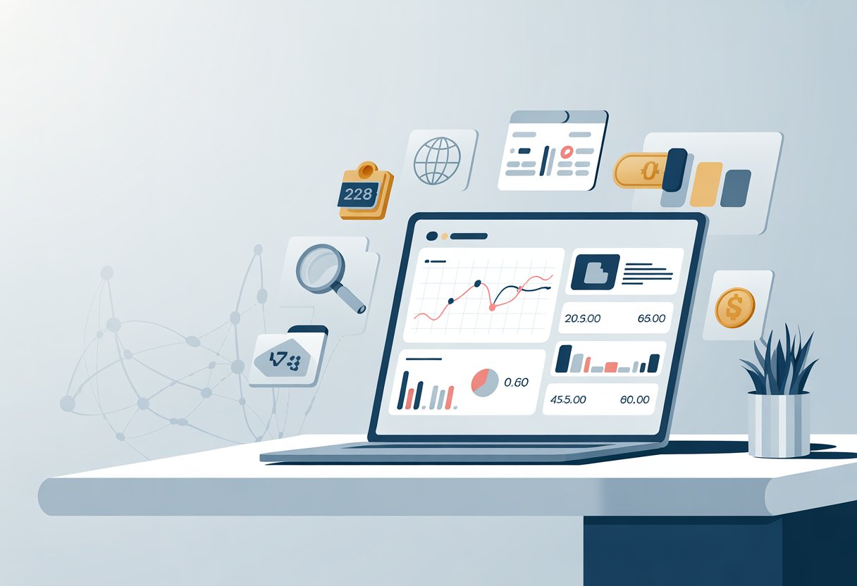 Domain valuation dashboard with charts
