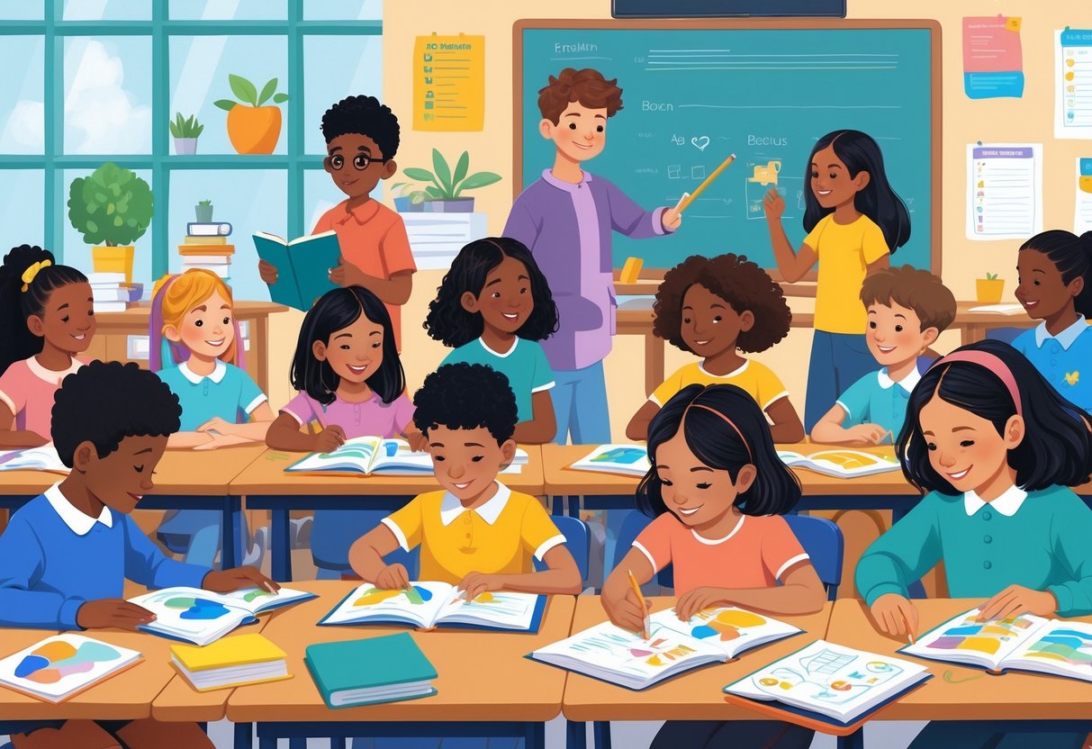 Teaching Resources USA: A Comprehensive Guide for Educators LearningMole A group of children and teenagers of various ages learning together in a classroom with educational materials around them.