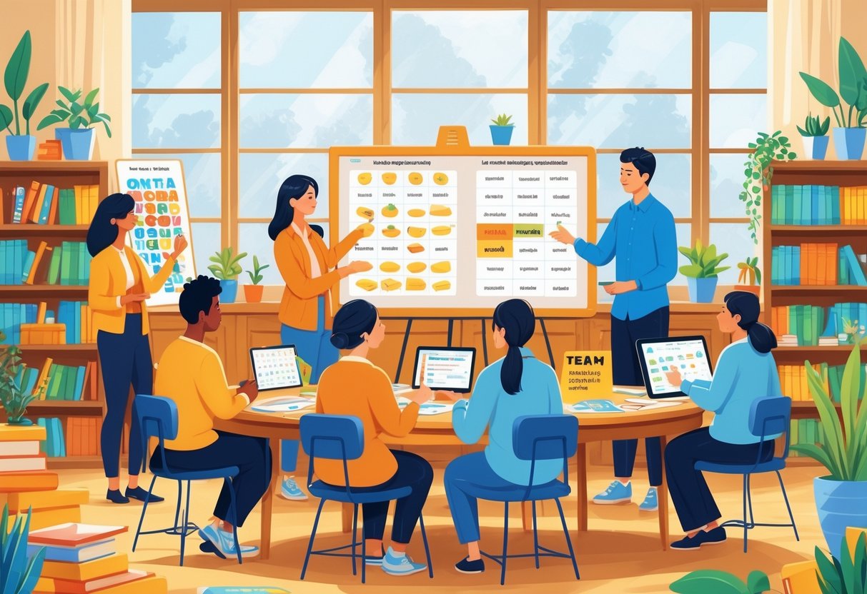 Reading Resources for Teachers: Essential Tools and Strategies LearningMole A group of teachers working together around a table with educational materials in a bright classroom.