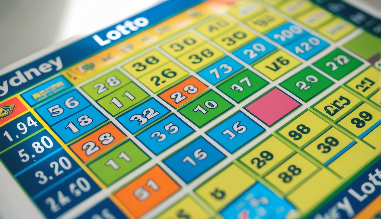 Tabel hasil lotre Sydney dengan warna-warna yang berbeda dan mudah dibaca.